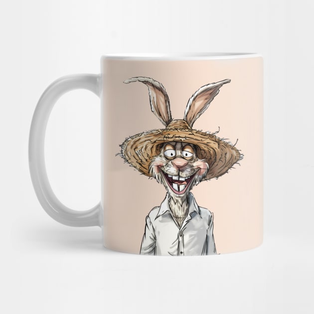 Easter Bunny Straw Hat by JunkyDotCom